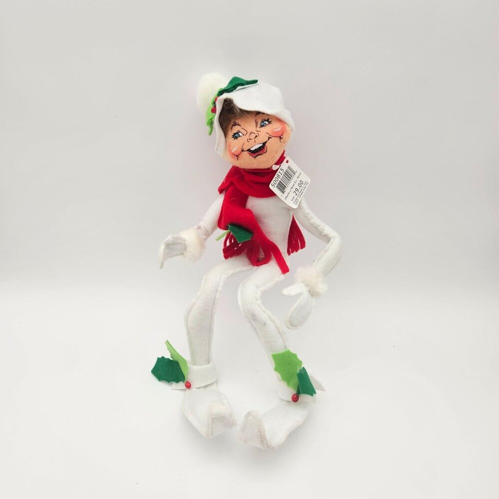 Annalee Poseable Figure 14" White Holly Berry Elf